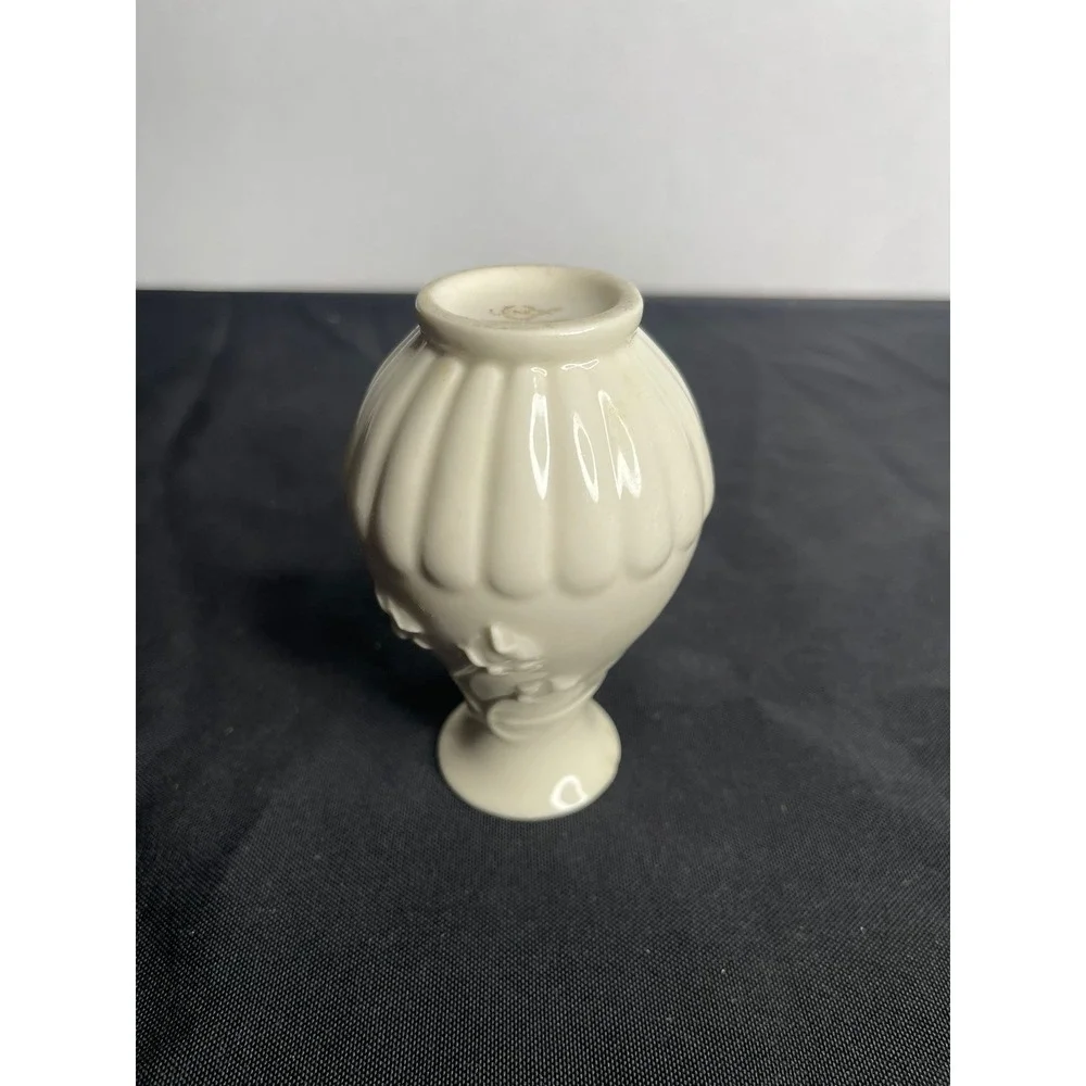 Lenox‎ Floral Melody Miniature Bud Vase Ivory Fine China Gold Trim Embossed 4